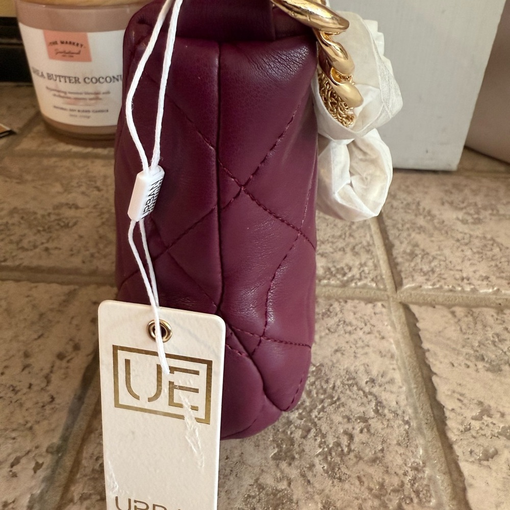 Very nice and high end look Going out Plum quilted shoulder bag with chain - Picture 3 of 9